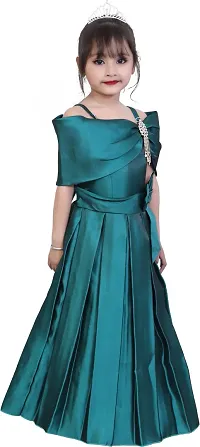 Designer Green Silk Frocks For Girls-thumb2