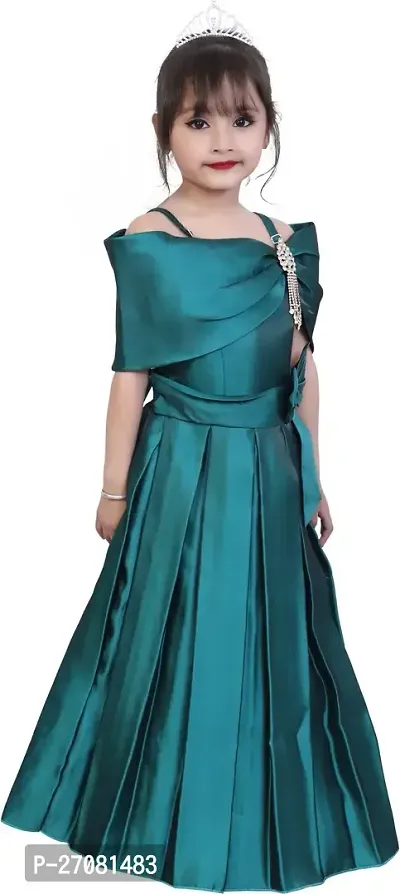 Designer Green Silk Frocks For Girls-thumb3