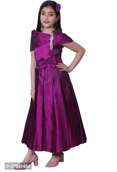 Designer Purple Silk Frocks For Girls-thumb5