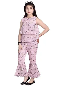 Stylish Girls Silk Blend Top with Pant Set-thumb2