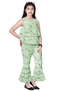 Stylish Girls Silk Blend Top with Pant Set-thumb1