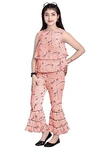 Stylish Girls Silk Blend Top with Pant Set-thumb2