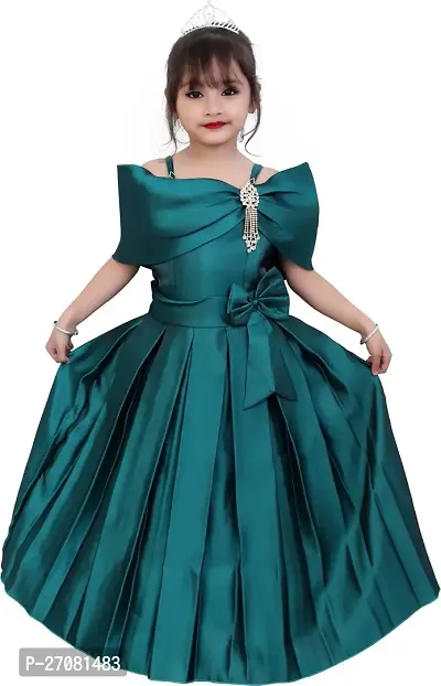 Designer Green Silk Frocks For Girls-thumb0