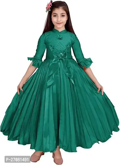 Designer Green Silk Frocks For Girls-thumb0