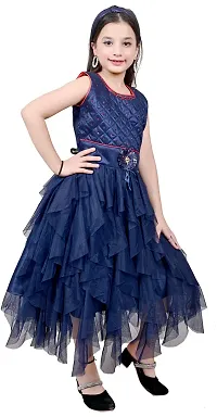 Designer Blue Net Frocks For Girls-thumb2