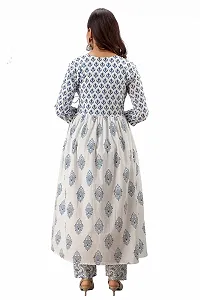 Ambrozee|| Angrakha Kurti Suit for Women || Stitched Floral Printed Ladies Kurta Set-thumb1