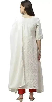 Ambrozee|| Women Chikankari Anarkali Embroidered Gown set with Dupatta-thumb1