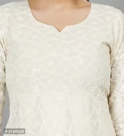 Ambrozee|| Women Chikankari Anarkali Embroidered Gown set with Dupatta-thumb3