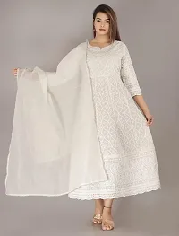 Ambrozee|| Women Chikankari Anarkali Embroidered Gown set with Dupatta-thumb4