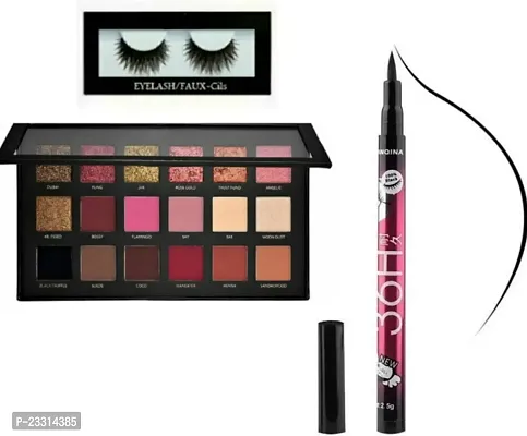 Classic 1 Eyeshadow Palette,1 (36H) Linner Kajal With 1 Pair Eye Lashes (3 Items In The Set)-thumb0