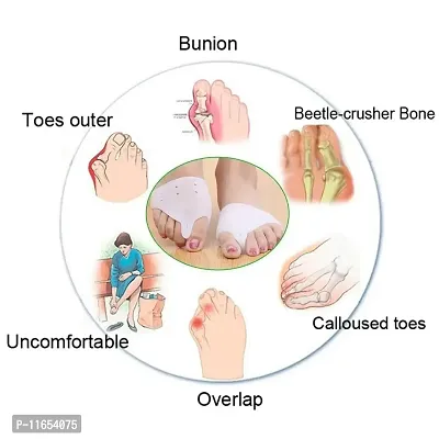 SHREEJIIH Pair of Soft Silicone Foot Fingers Toe Corrector Protector Bunion Adjuster Guard Foot Care Women's and men's Toe Separator - 1 Pair-thumb5