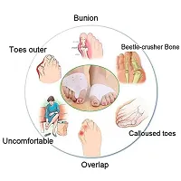SHREEJIIH Pair of Soft Silicone Foot Fingers Toe Corrector Protector Bunion Adjuster Guard Foot Care Women's and men's Toe Separator - 1 Pair-thumb2