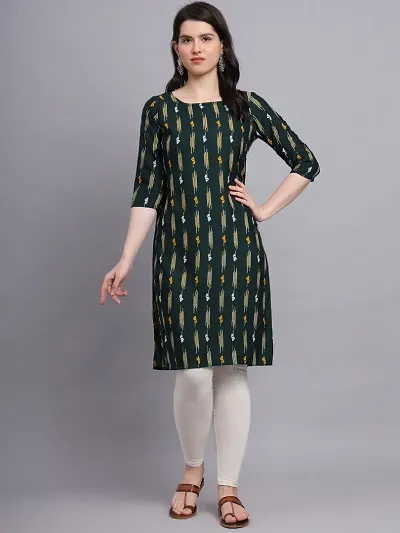 Crepe Floral Print Straight Kurti