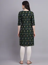 Green Crepe Floral Print Straight Kurti-thumb1