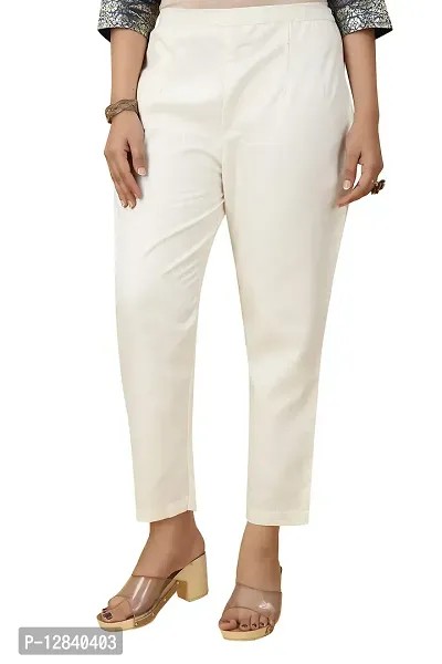 Buy SASSAFRAS Women White Twill Parallel Trousers - Trousers for Women  12288052 | Myntra