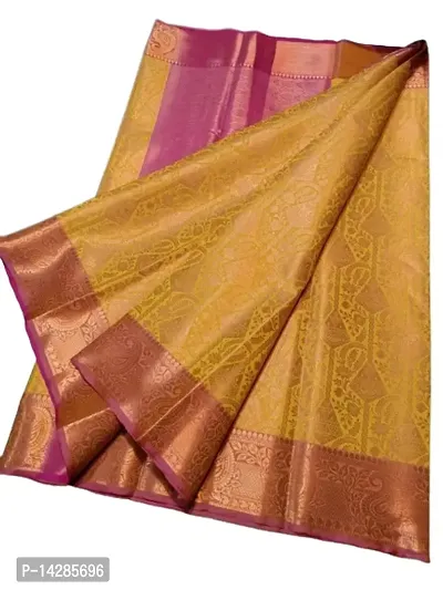 Banarasi Soft Cotton Silk Fancy Saree with Blouse piece for wedding and Party wears Bridal-thumb0