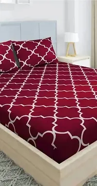 Classic Glace Cotton Double Bedsheet with 2 Pillow Covers-thumb2