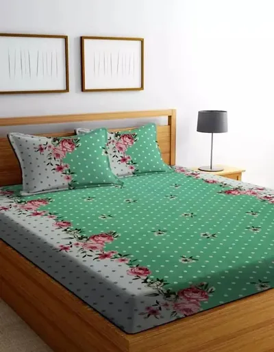 Printed Double Bedsheet with 2 Pillow Cover