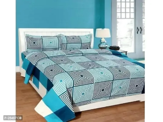 Double Bed FLAT bedsheet set with 1 bedsheet and 2 pillow covers .