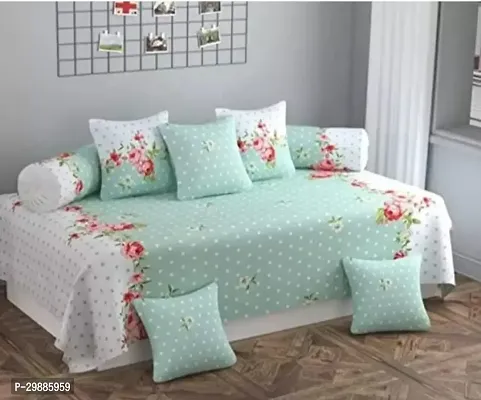 Single Bed Cotton Diwan Set-thumb0