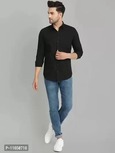 Trendy Men Plain Full Sleeve Shirt-thumb4