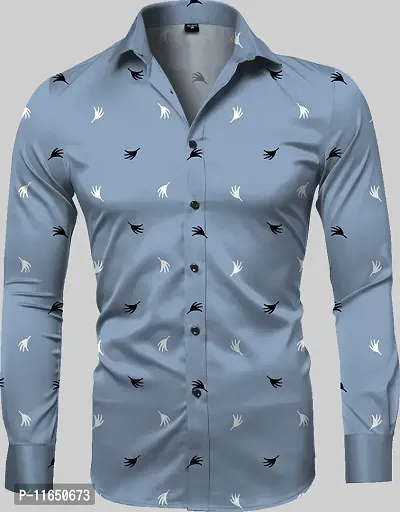 Trendy Men Digital Printed Full Sleeve Casual Shirt