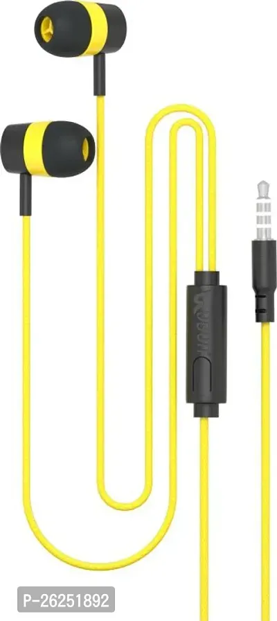 Stylish Yellow In-Ear Wired Earphones