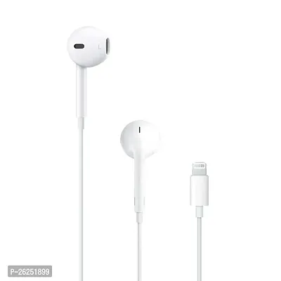 Stylish White In-Ear Wired Lightning USB Earphones-thumb0