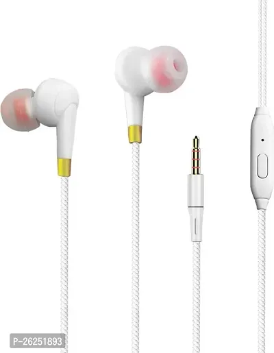 Stylish White In-Ear Wired Earphones