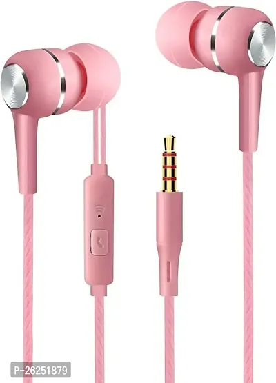 Stylish Pink In-Ear Wired Earphones