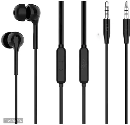 Stylish Black In-Ear Wired Earphones