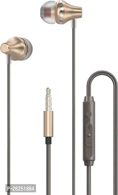 Stylish Golden In-Ear Wired Earphones-thumb0