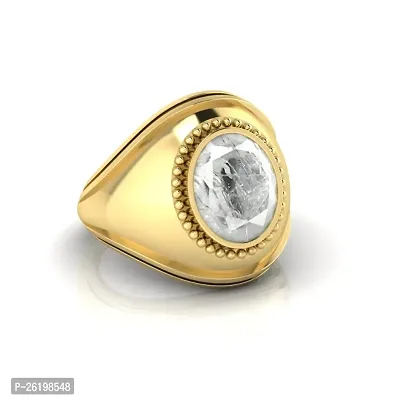 Adjustable Ring White Sapphire Pukhraj Loose Gemstone Ring for Women and Men-thumb0