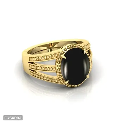 3.25 TO 15.25  Ratti Sulemani Hakik Ring Original Natural Black Haqiq Precious Gemstone Hakeek Astrological Gold Plated Adjustable Ring