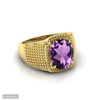 3.25 to 15.25 Ratti Natural Amethyst Katela Gemstone Gold Ring For Men And Women