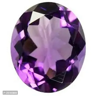 4.25 Ratti Amethyst Stone Certified Katela Jamunia Natural Oval Cut Faceted Gemstone February Birthstone Unheated and Untreated Stone