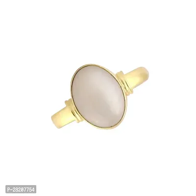 3.25  to 16.25 Ratti Moonstone Ring Gold Plated Ring For Men And Women By Lab - Certified-thumb0