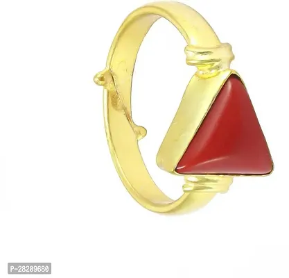 3.25 to 16.25 Ratti  Moonga  Triangle Shape Coral Ring, Munga Gemstone Ring