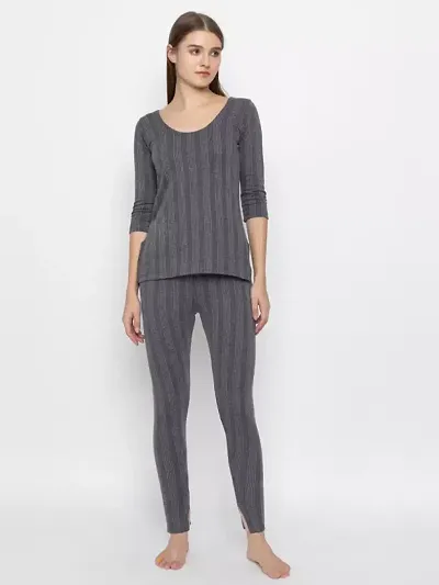 Zeffit Thermal Wear For Women Set For Winter | Soft Fleece Women Scoop Neck Thermal Set