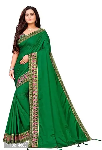 Stylish Fancy Silk Blend Saree With Blouse Piece For Women