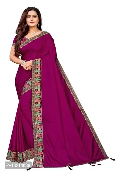 Stylish Fancy Silk Blend Saree With Blouse Piece For Women