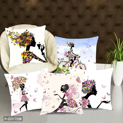Decorative Cushion Cover Set of 5 Pillow/Cushion Covers (16 x 16 inch) Best for your Couch, Sofa, Home, Room, Bedroom, Living, Kids Room.