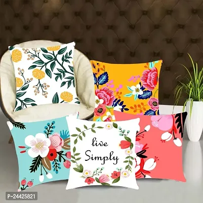 Decorative Cushion Cover Set of 5 Pillow/Cushion Covers (16 x 16 inch) Best for your Couch, Sofa, Home, Room, Bedroom, Living, Kids Room.