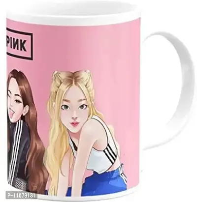 Cup Black Pink Image Cup for Girls Ceramic Coffee Mug-thumb0