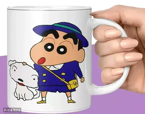 Shinchan With Cat HD Cartoon School Set image Royal Print Mug-thumb0