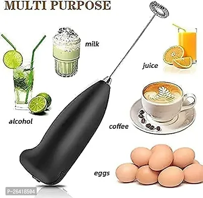 ELK Mini Coffee Milk Egg Beater Electric Foam Hand Blendr Mixer Classic Sleek Design Personal Coffee Maker  (Black)-thumb4