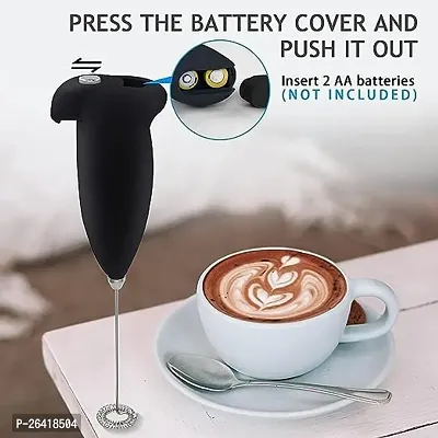 ELK Mini Coffee Milk Egg Beater Electric Foam Hand Blendr Mixer Classic Sleek Design Personal Coffee Maker  (Black)-thumb5