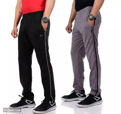 Stylish Fancy Cotton Regular Fit Regular Track Pants For Men Pack Of 2