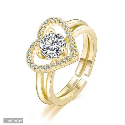 RARE1STUDIO Gold Ring with a Heart-Shaped Diamond in the Centre.