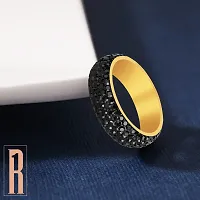 Valentine Special Gift For Womens  Girls I Size : 20, Black I Everyday Wear I Alloy Cubic Zirconia Gold Plated Ring-thumb1